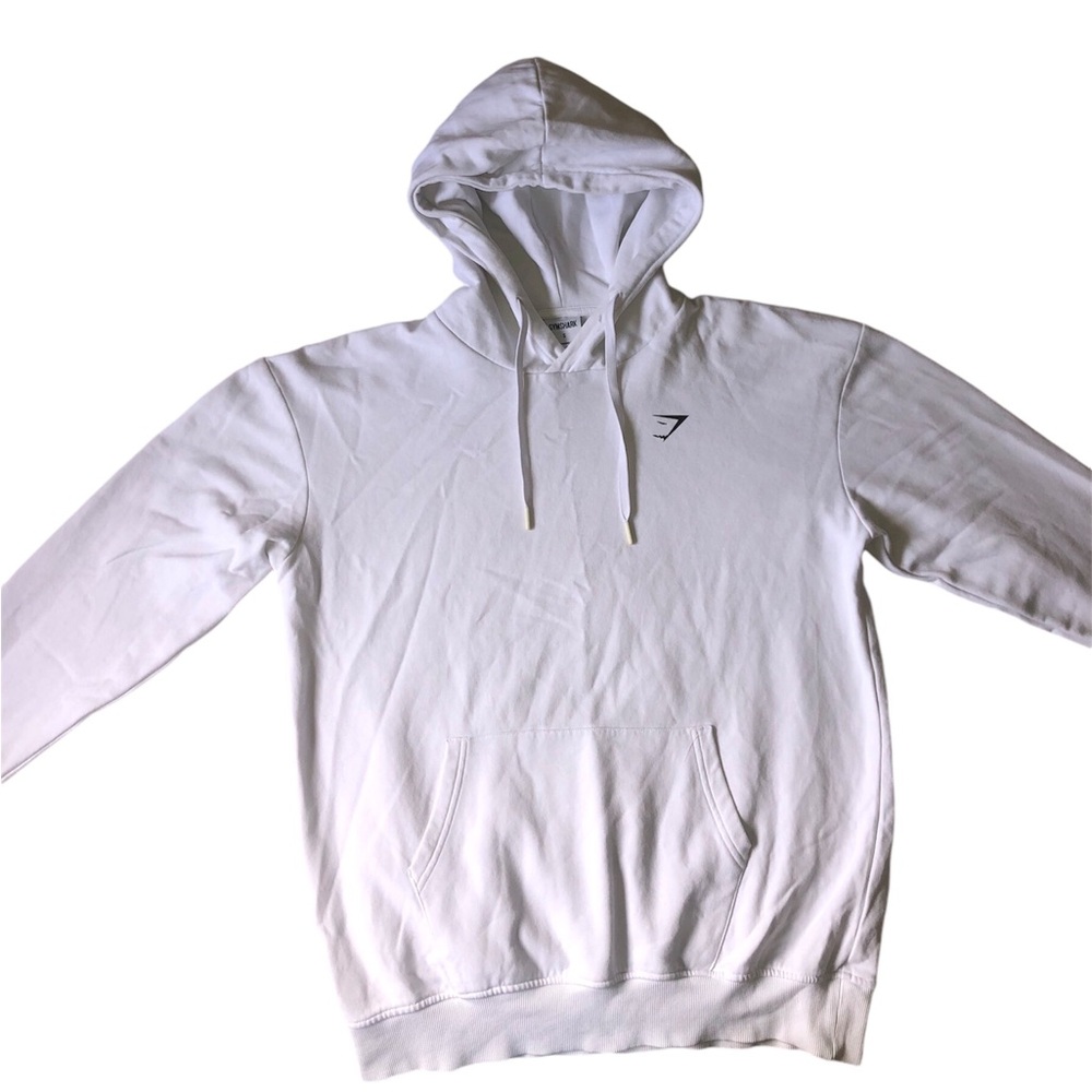 Gymshark Pullover Long Sleeve White Fleece Hoodie Small Active Wear  small